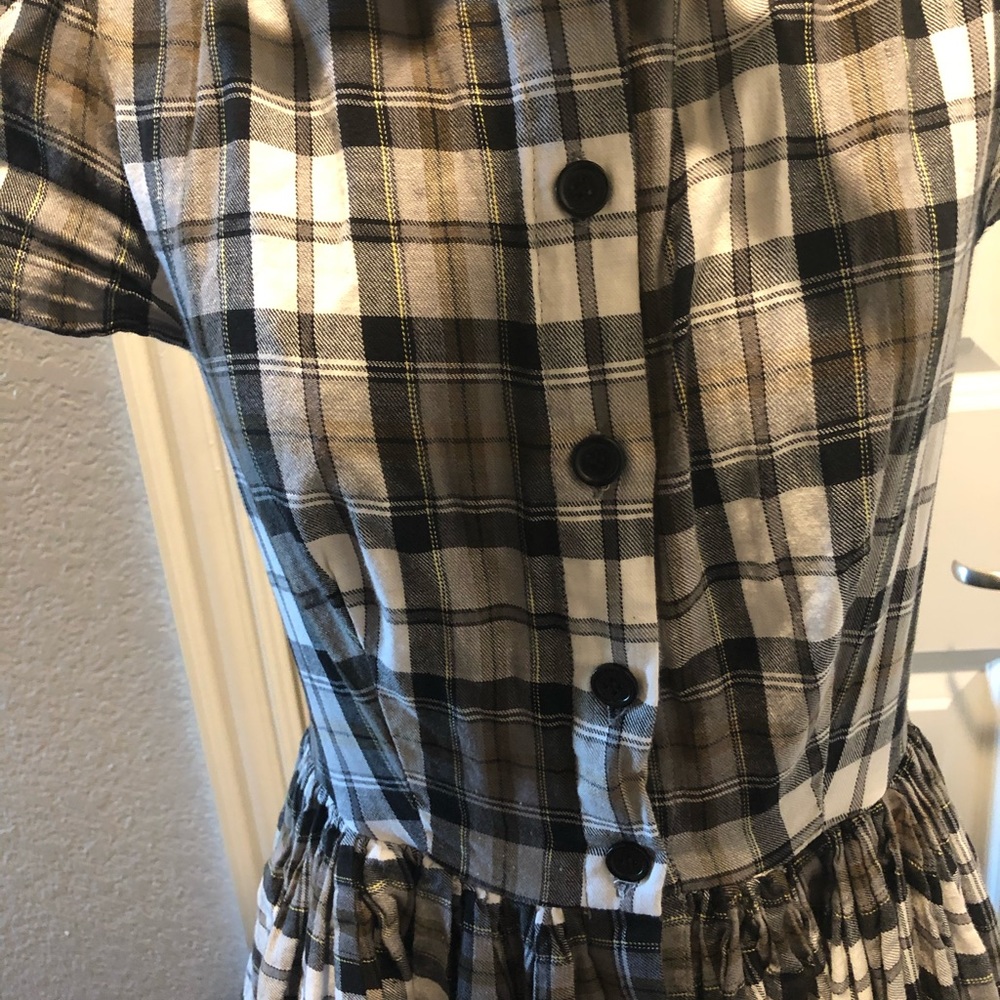 ❌SOLD❌Unique Vintage Plaid Button Up Swing Dress - Picture 15 of 15